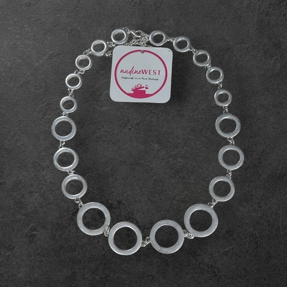 NWT Nadine West Silver Chain Of Rings Necklace ~20"